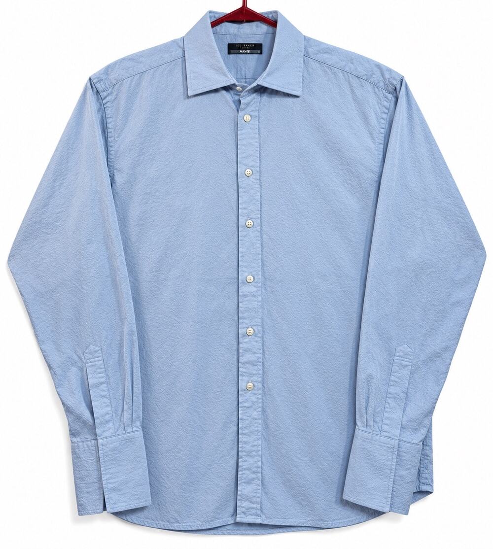 Ted Baker London Archive Men’s 16.5 Blue Textured French Cuff Dress Shirt